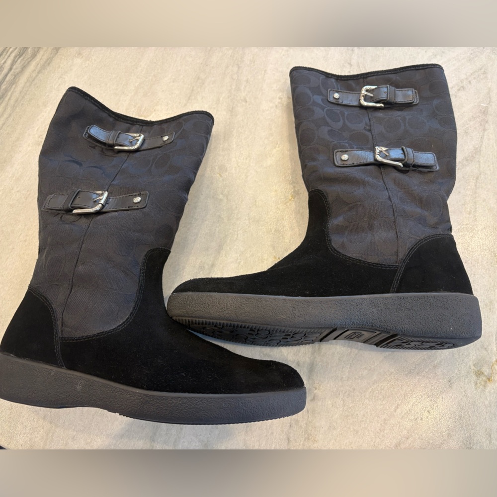 Women's Black Buckle Boots